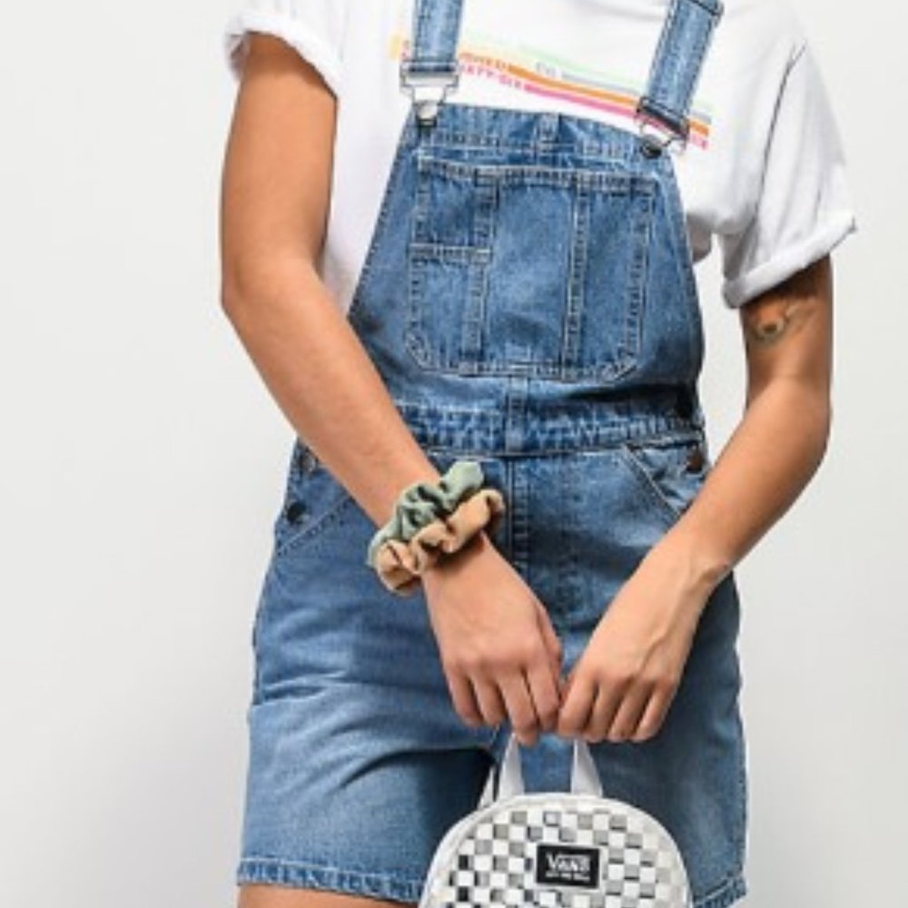 Empyre Maddie Light Wash Overall Shorts Size medium